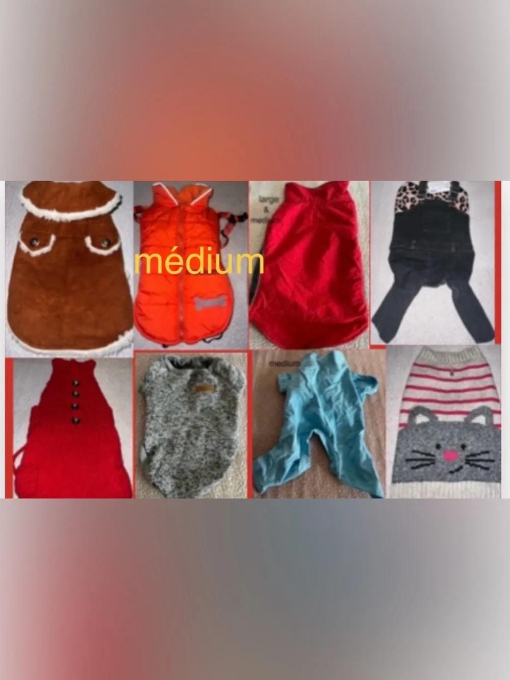 (dog coats lot) size medium Orange Reflective Puffer Vest - Brand Unspecified